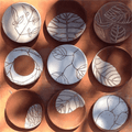 Celestial Glow Round Shape Dish Terracotta Wall Mural- set of 9