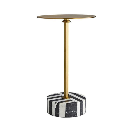 Striped European style Marble & Metal sofa marble side table