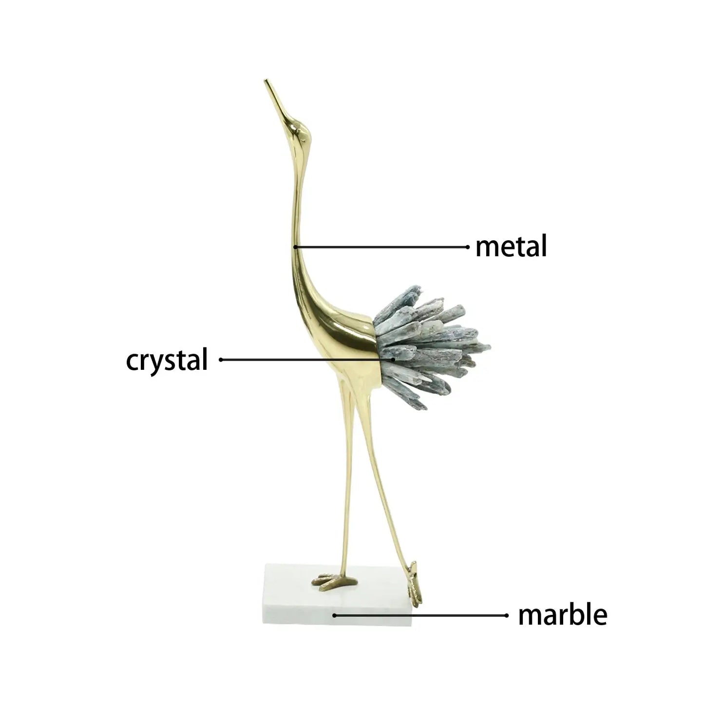 Crystal Crane table decor - set of 3