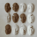 Floral Symphony Human Face Terracotta Wall Mural- set of 12