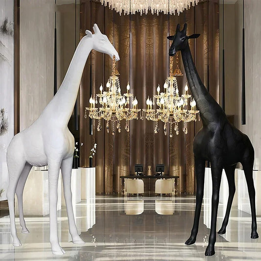 Giraffe Floor Lamp chandelier Animal Fiber Sculpture Big Size Artifact Statue
