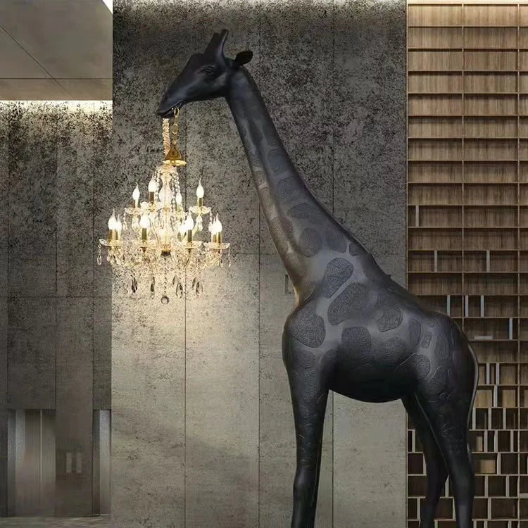 Giraffe Floor Lamp chandelier Fiber Sculpture