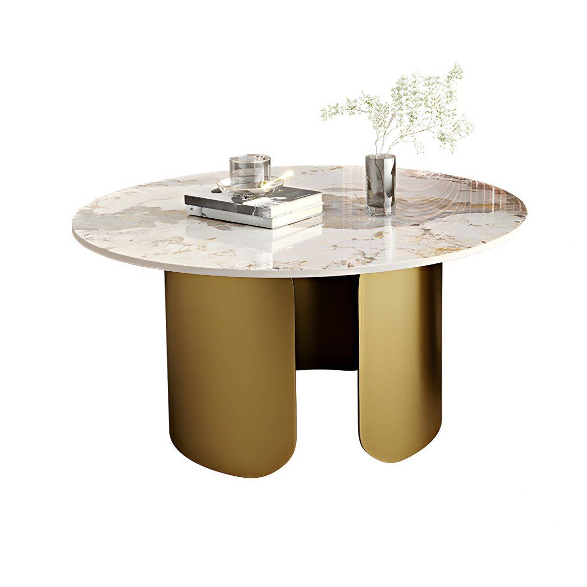 a table with a marble top and gold legs