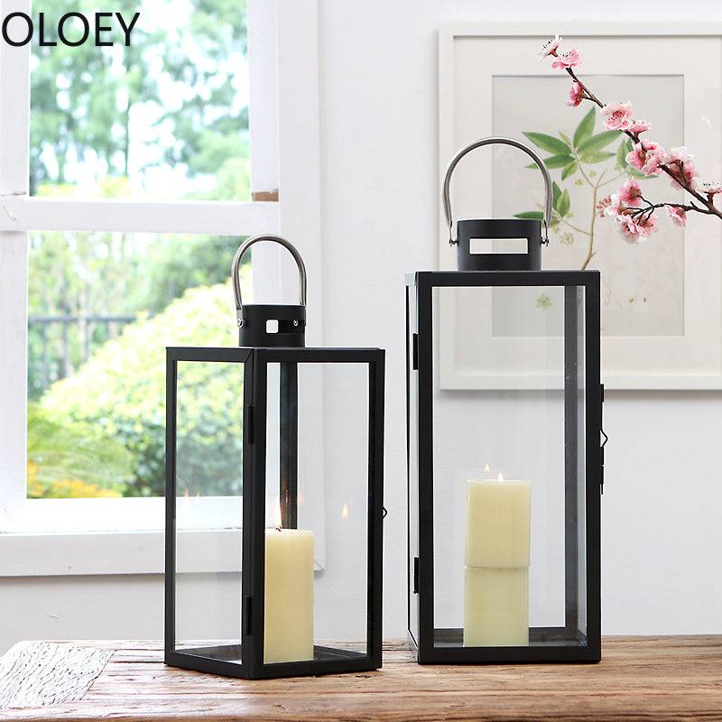 Black Metal Lantern - Set of 3