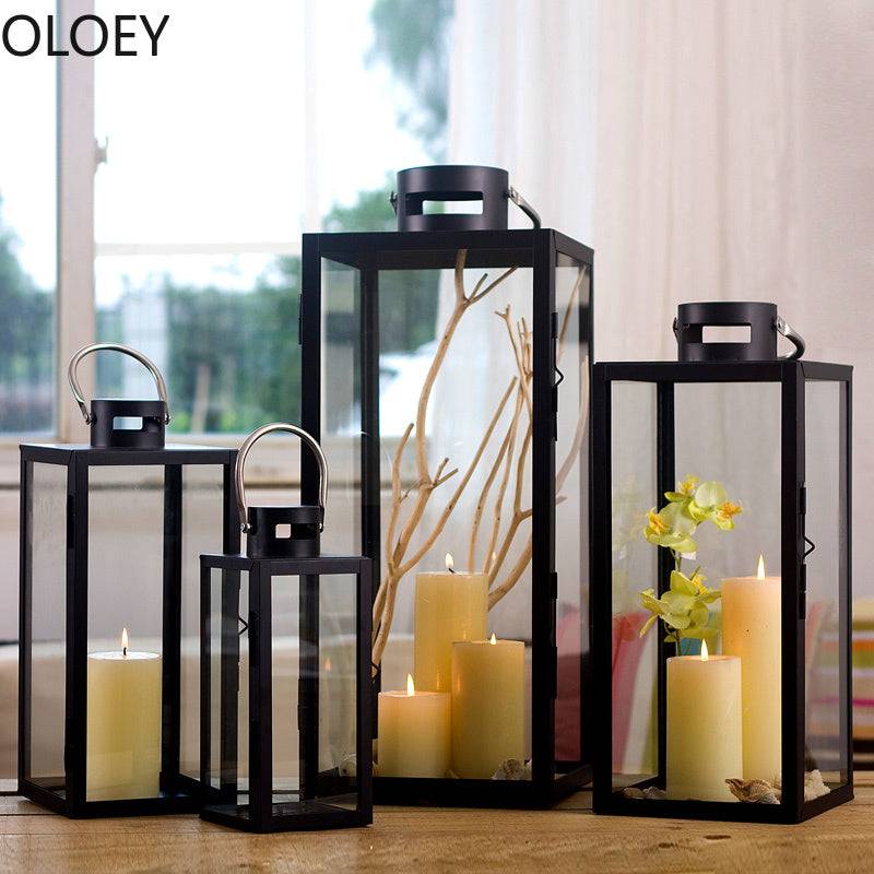 Black Metal Lantern - Set of 3