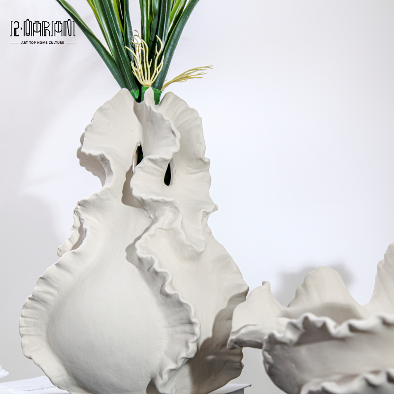 Modern Art Nordic Minimalist White Ceramic Vase Sets for Home Decoration