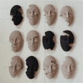 Human Face Terracotta Wall Mural- set of 12