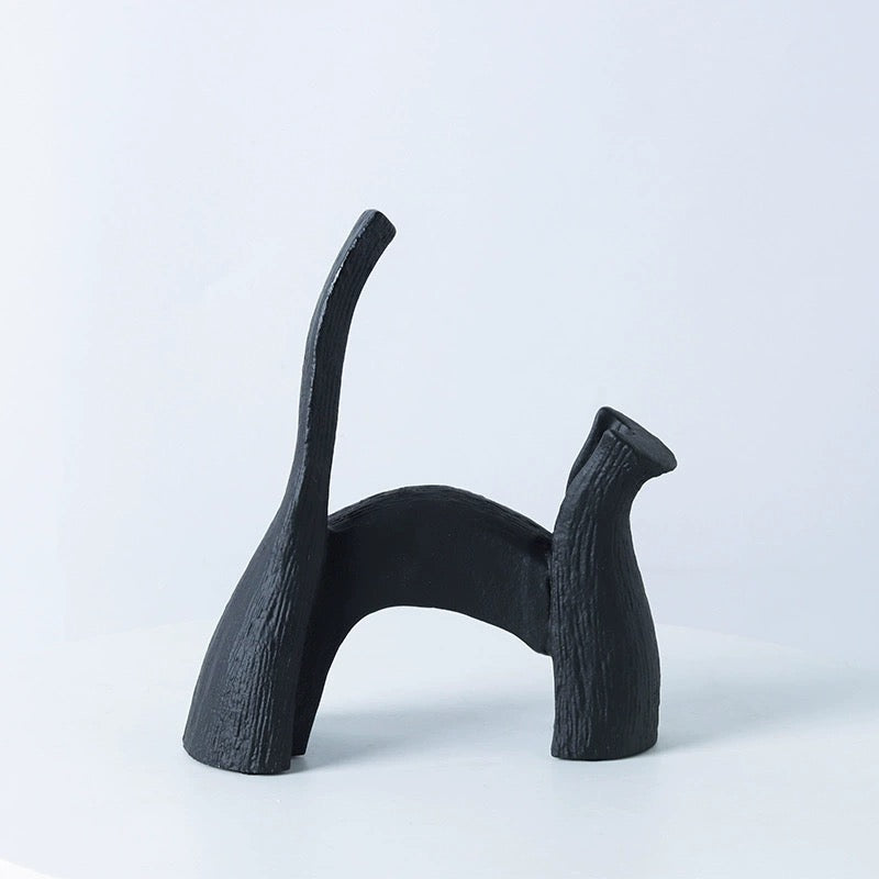 Black and White Cat Minimalistic Center Table Decor - set of 2