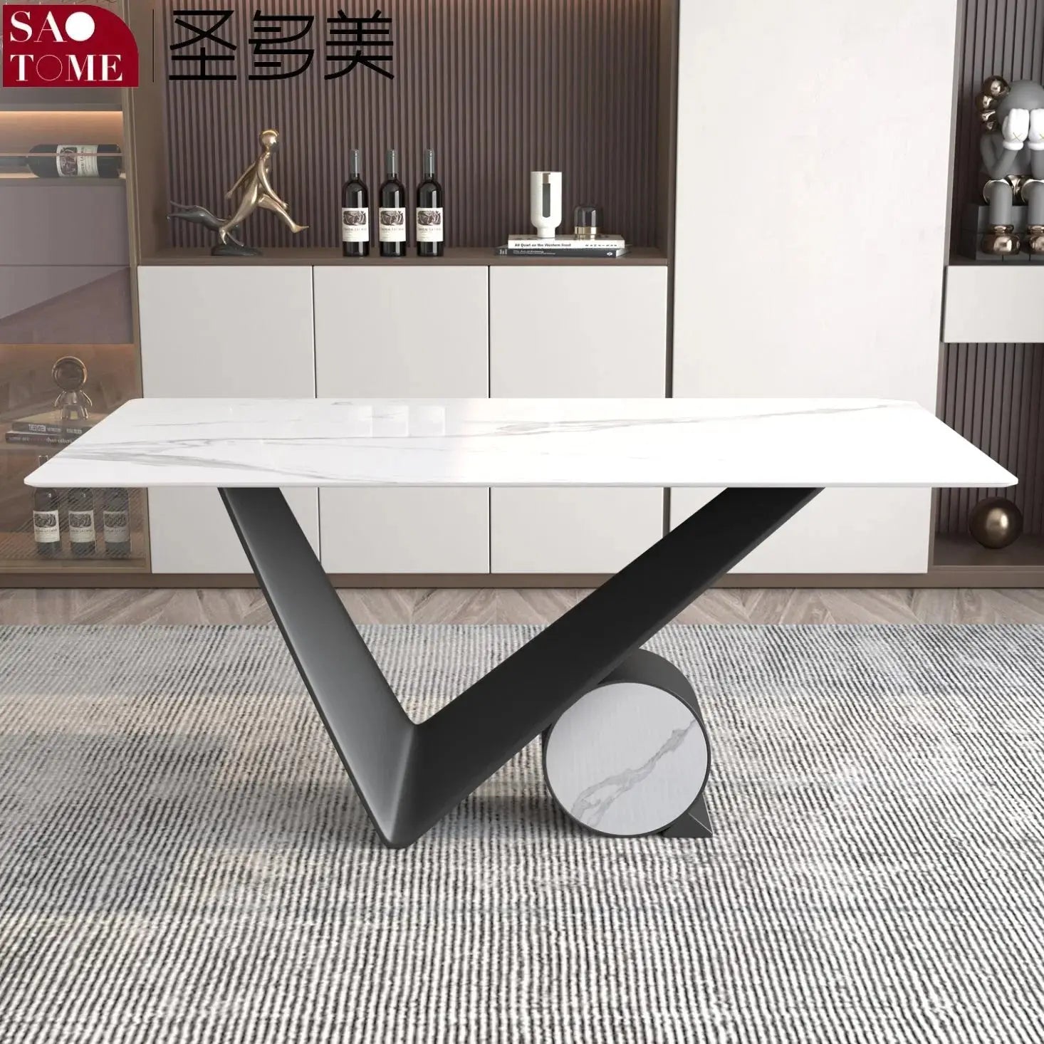 Manhattan luxurious marble dining table 6 seater