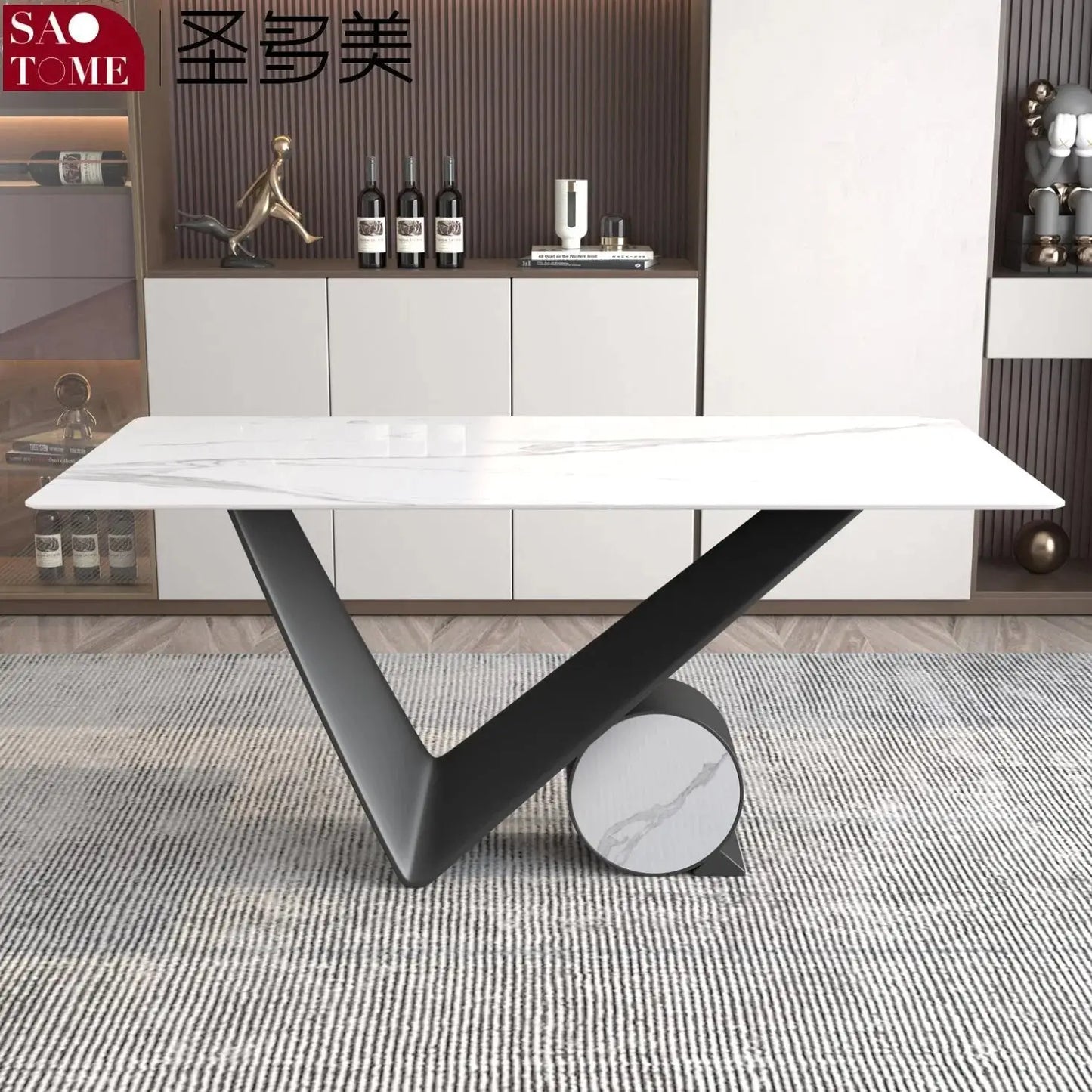 Manhattan luxurious marble dining table 6 seater