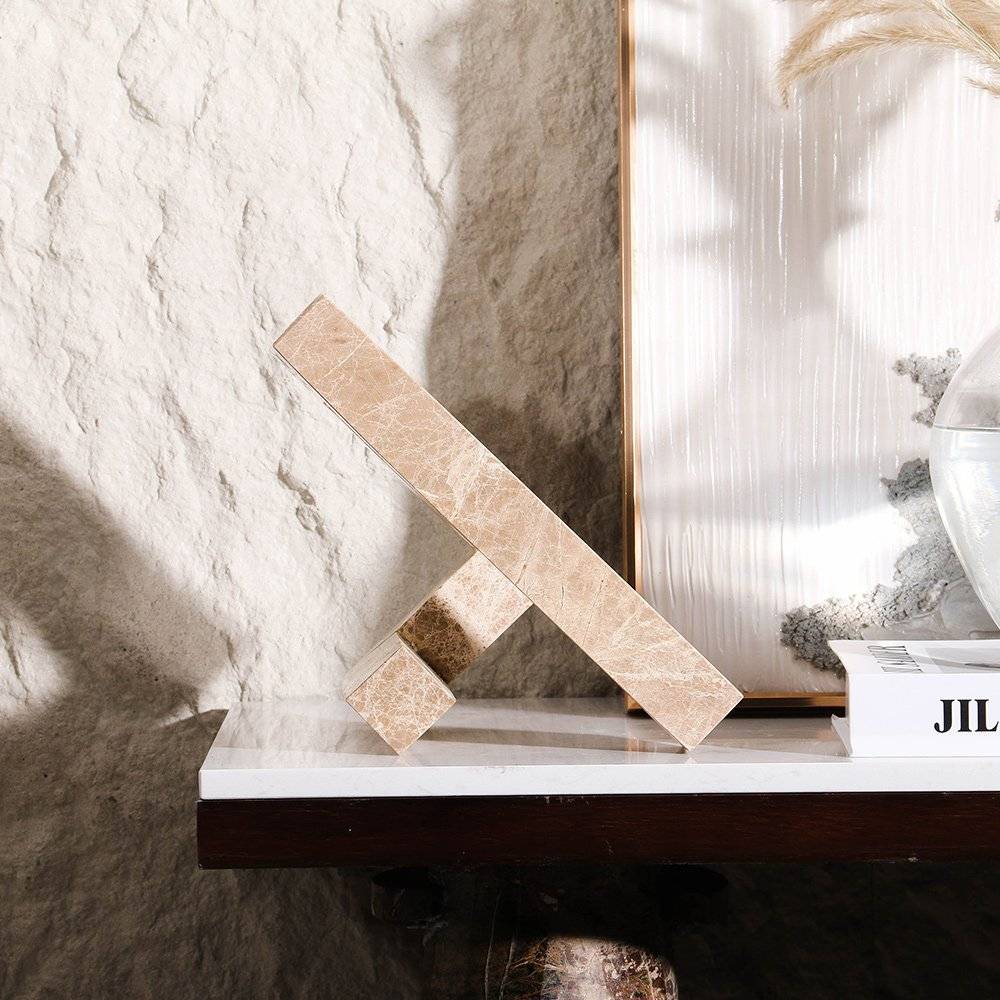 Geometric Marble table Sculpture - 1 Piece