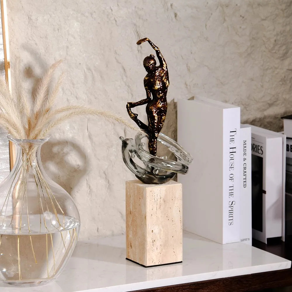 Lady dancing on water center table decor- 1 piece
