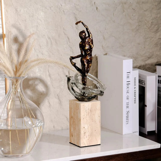 Lady dancing on water center table decor- 1 piece