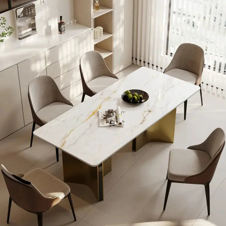 Italian marble Cross Style luxurious Dining Table 6 seater