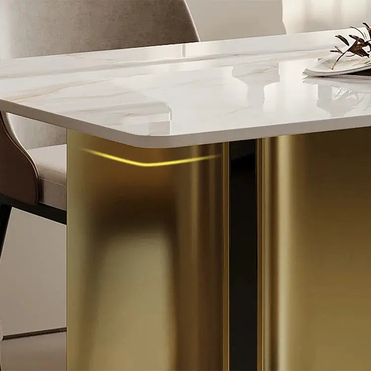 Italian marble Cross Style luxurious Dining Table 6 seater