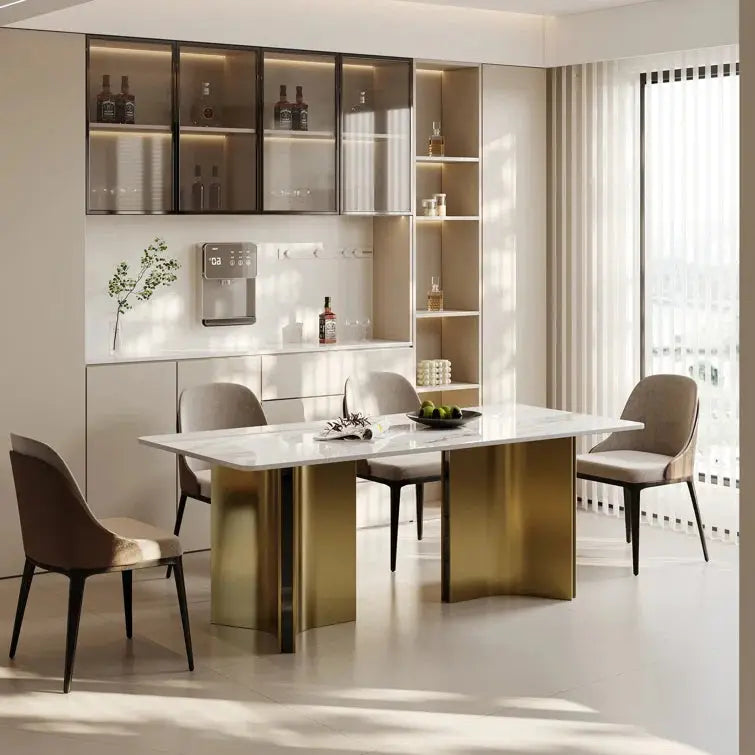 Italian marble Cross Style luxurious Dining Table 6 seater