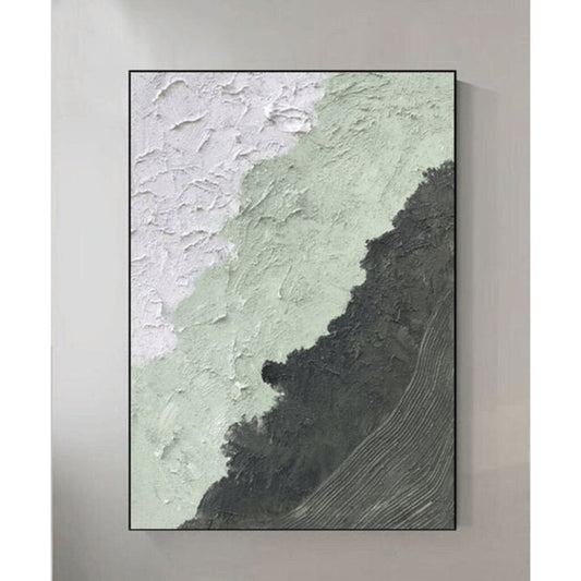 Living Room Wall Art, Beige White Plaster Painting