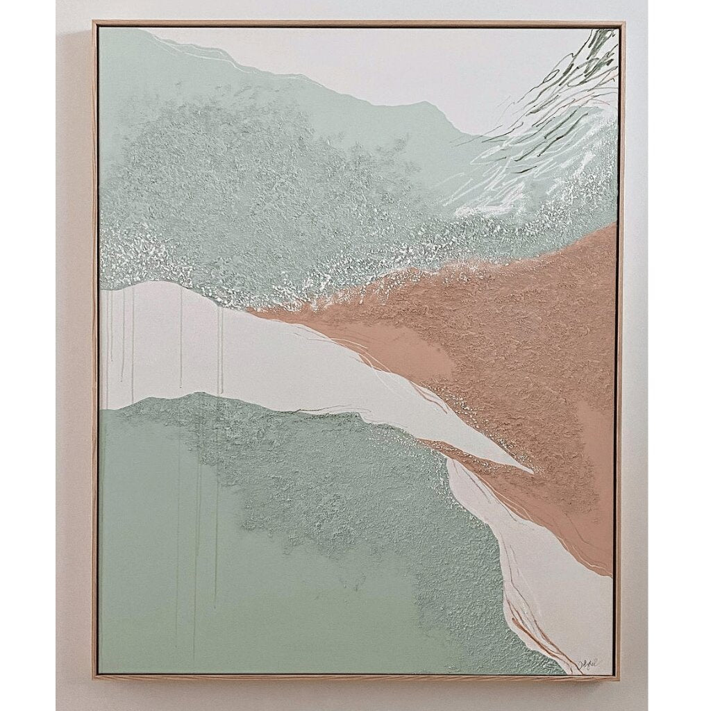 Living Room Wall Art in Beige White Plaster Texture