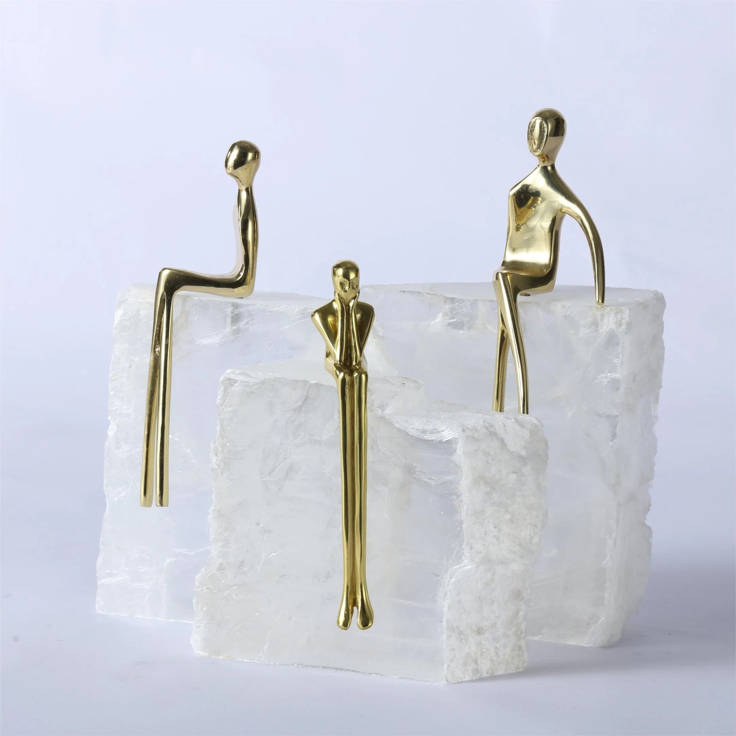 Crystal Seated Luminary Idol table decor - set of 3