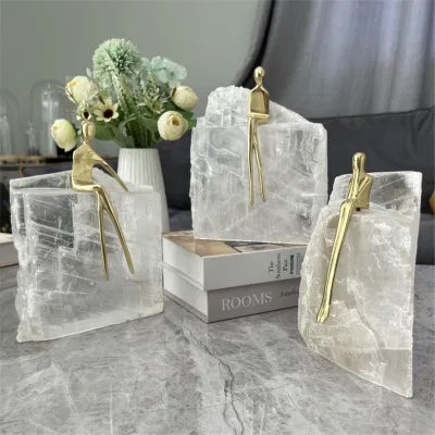 Crystal Seated Luminary Idol table decor - set of 3