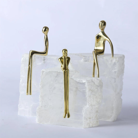 Crystal Seated Luminary Idol table decor - set of 3