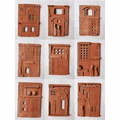 Nature-Inspired Village House Terracotta Wall Mural- set of 9