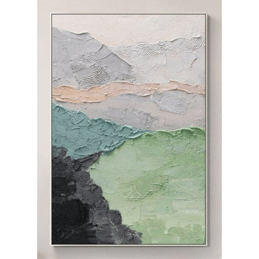 Plaster Wall Art with 3D Abstract Design in Beige White