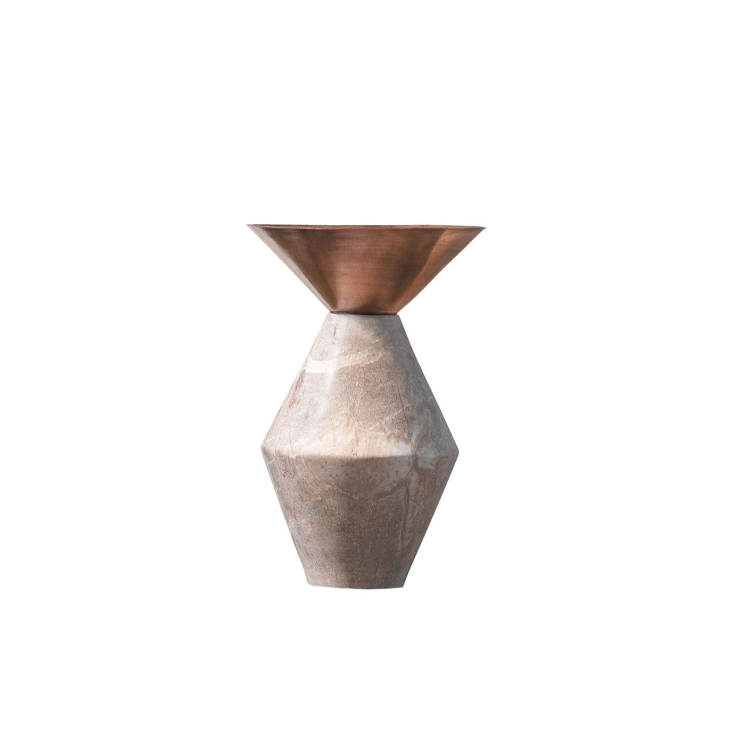 Brazilian Style Marble table Vase & Coper finish - Set of 3
