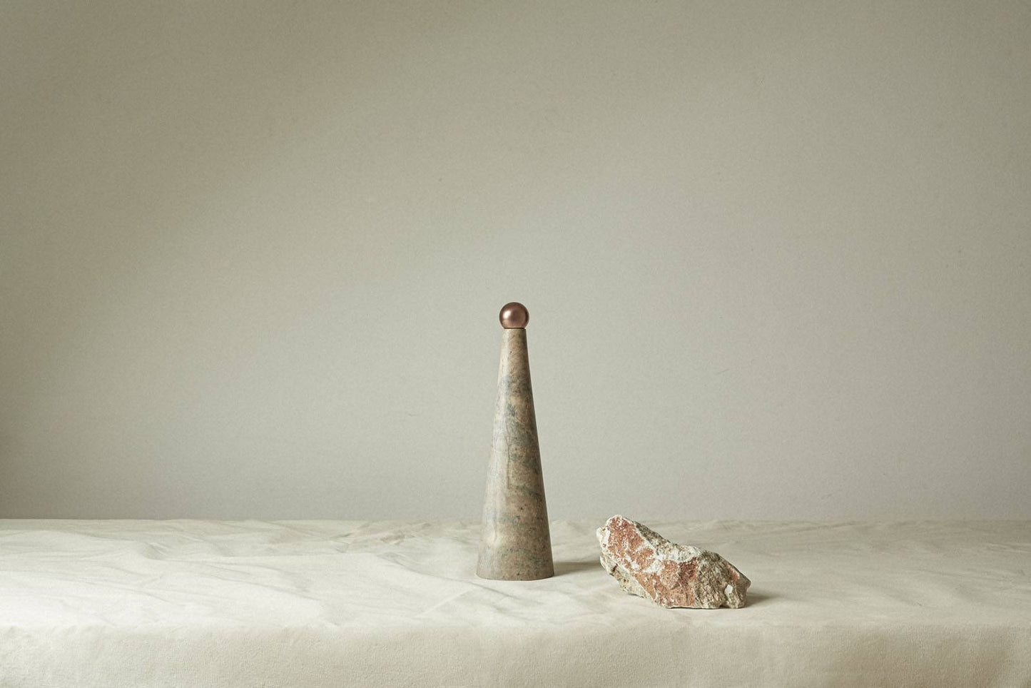 Brazilian Style Marble table Vase & Coper finish - Set of 3