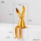 Bunny Figurine table decor, Blue, Gold, Silver  - Set of 3