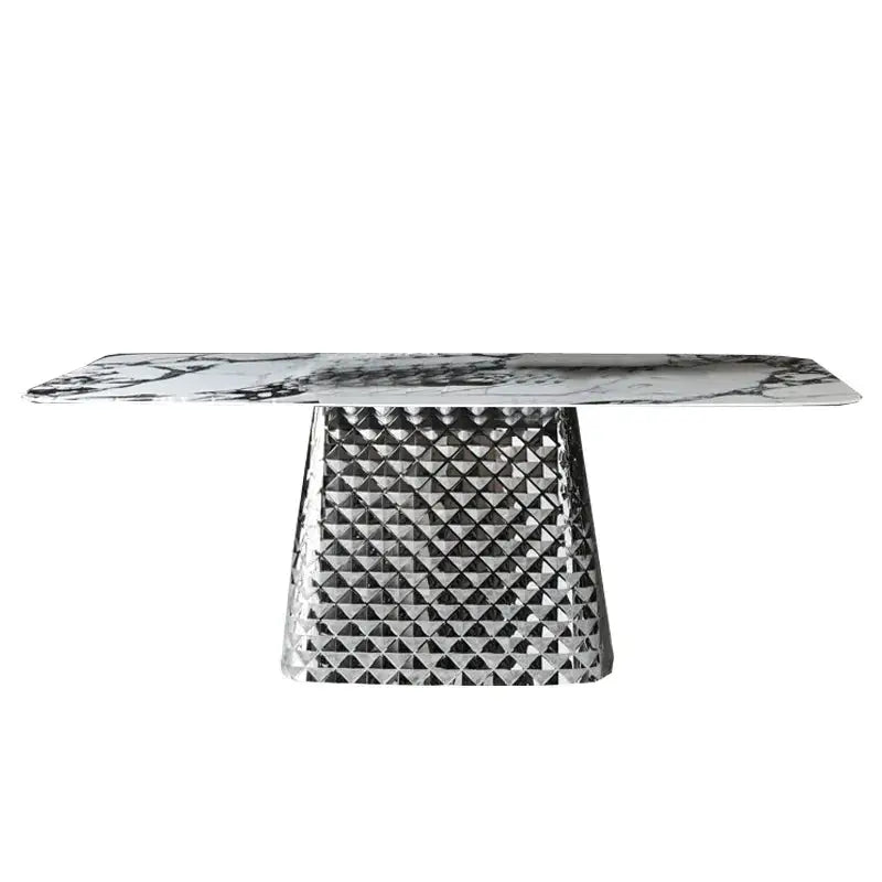 Tri-array Contemporary Luxury marble Dining Table 6 seater
