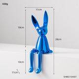 Bunny Figurine table decor, Blue, Gold, Silver  - Set of 3