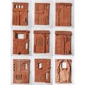 Timeless Heritage Village House Terracotta Wall Mural-  set of 9