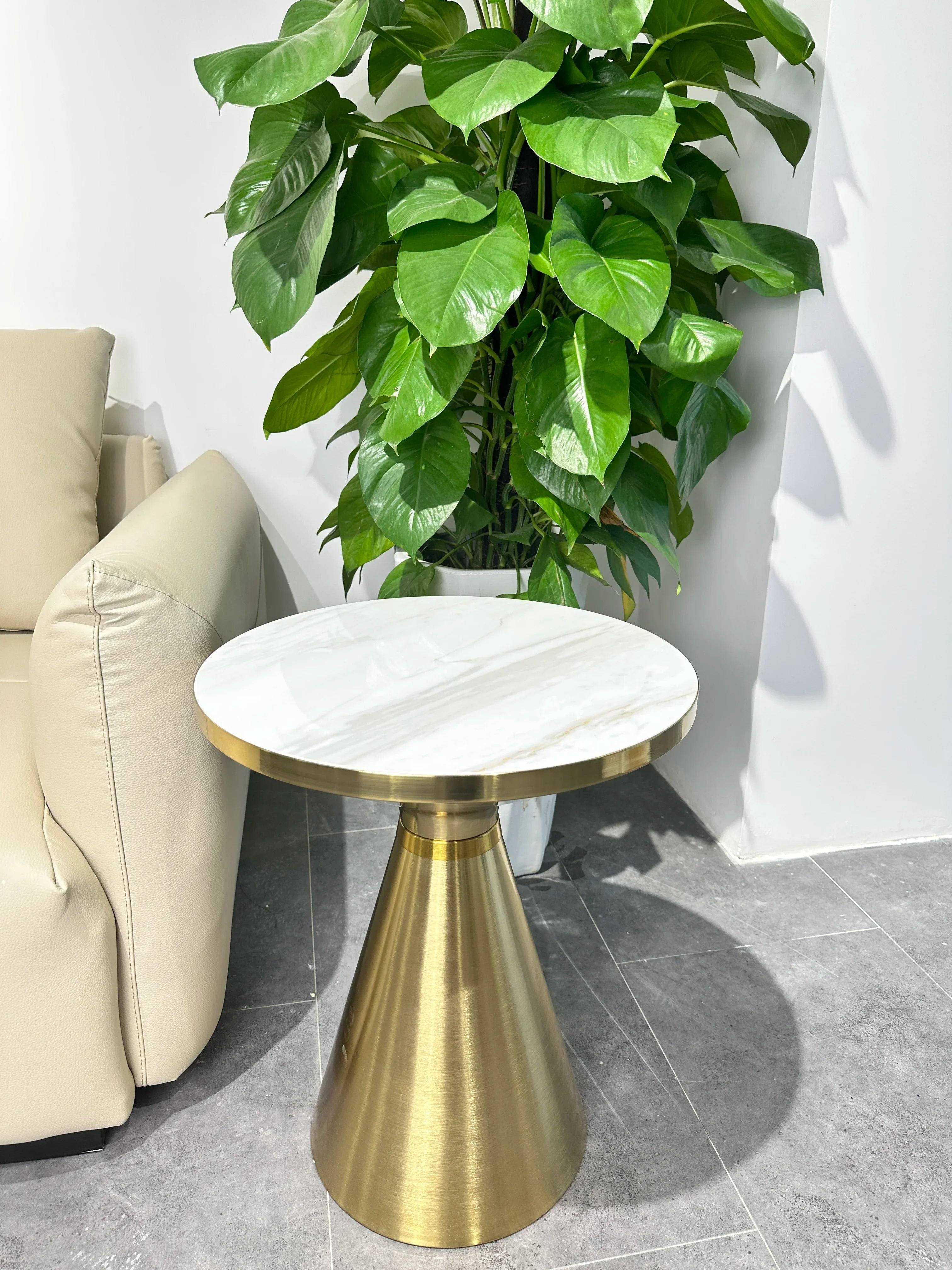 Cone Shaped sofa side marble table