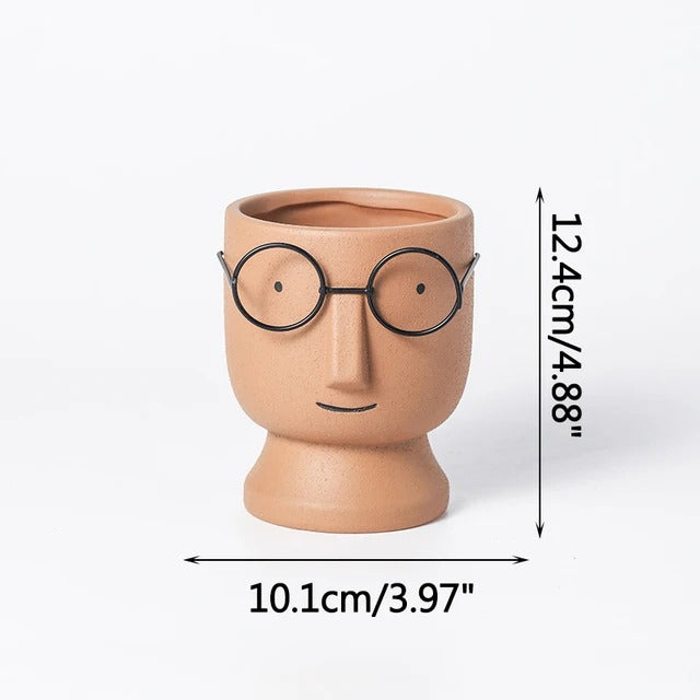 Optical face table vase -  1 piece - big & small size