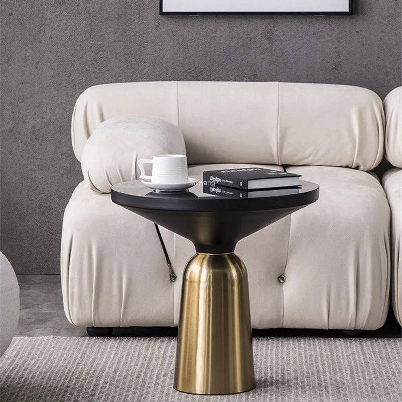 Minimalistic Brass gold sofa side table