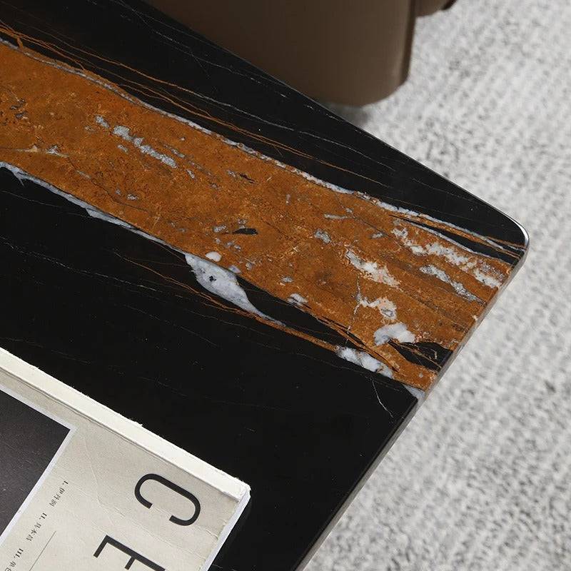 Nordic Luxury Black sofa marble side table