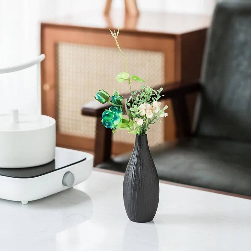 Charcoal Black Table Top Vase - Set of 3