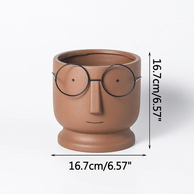 Optical face table vase -  1 piece - big & small size