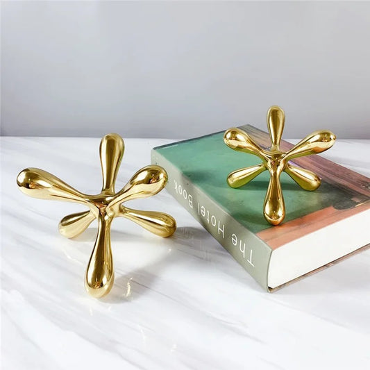 Crystal cross paper-weight table decor