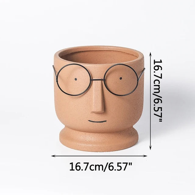 Optical face table vase -  1 piece - big & small size