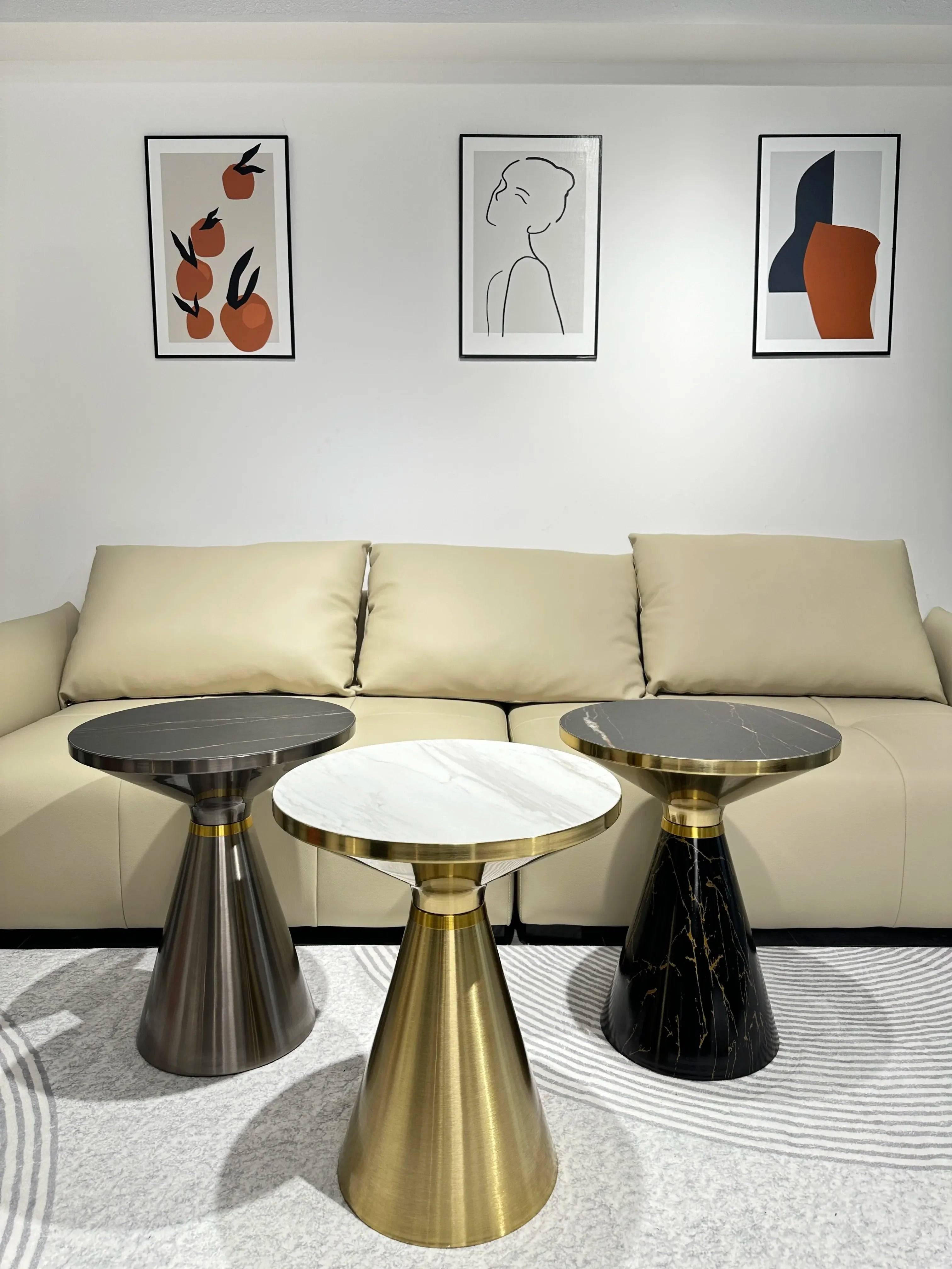 Cone Shaped sofa side marble table