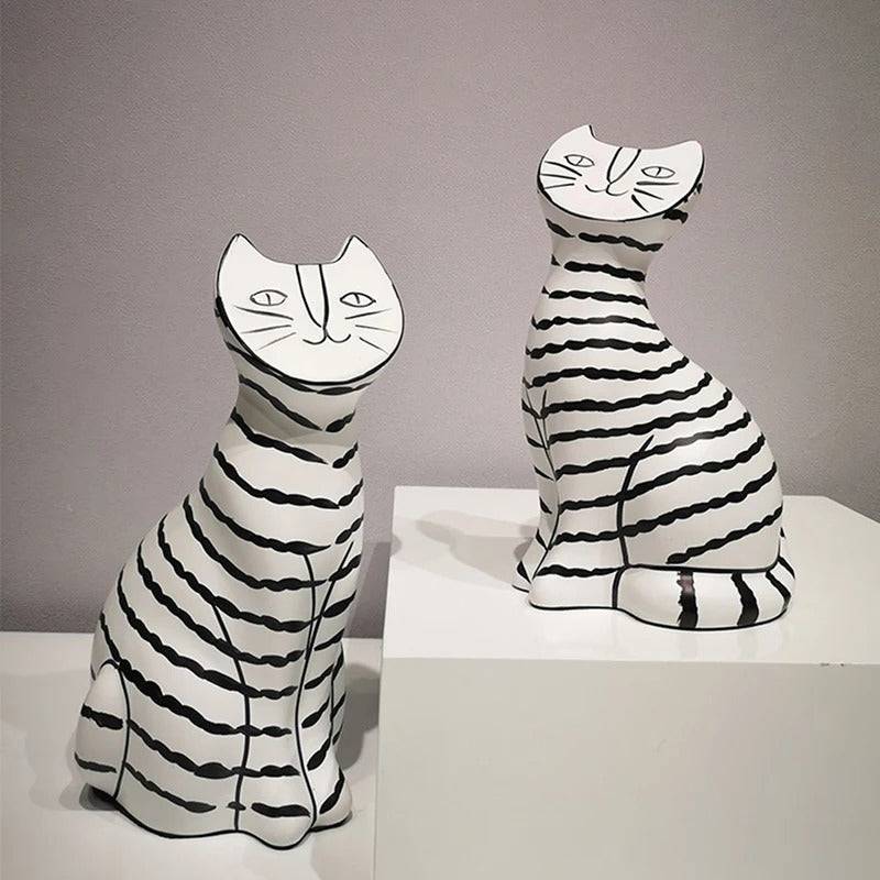 Hand Painted Kitty (Cats) Sculpture table decor - Set of 2