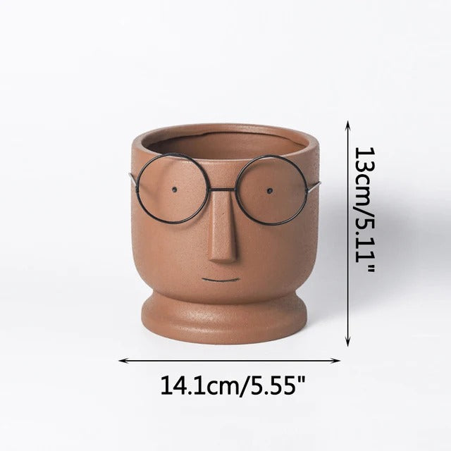 Optical face table vase -  1 piece - big & small size