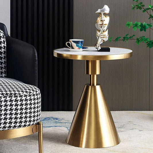 Contemporary Golden sofa marble side table