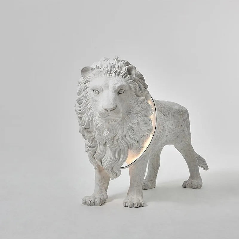 Lion Style Lamp Animal Fiber Sculpture chandelier Big Size Artifact Statue