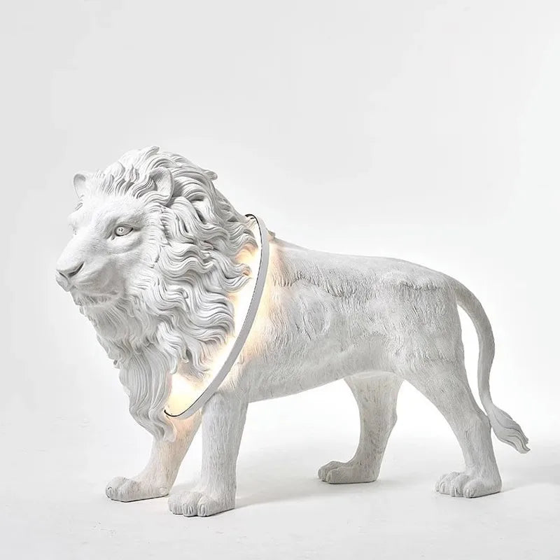 Lion Style Lamp Animal Fiber Sculpture chandelier Big Size Artifact Statue