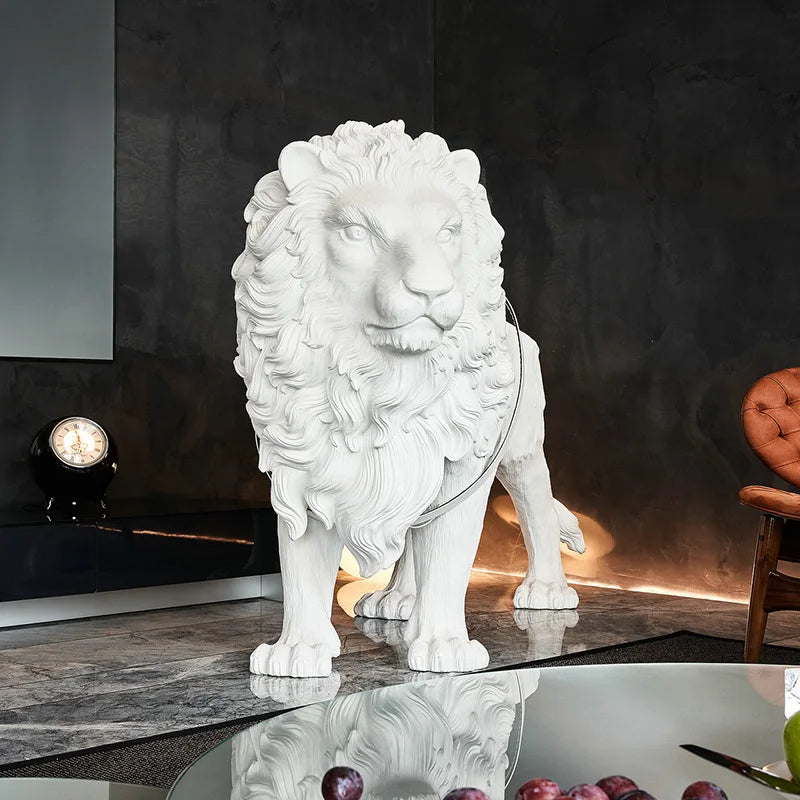 Lion Style Lamp Animal Fiber Sculpture chandelier Big Size Artifact Statue