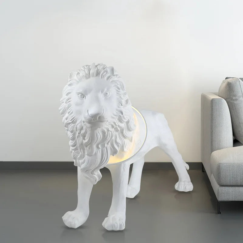 Lion Style Lamp Animal Fiber Sculpture chandelier Big Size Artifact Statue