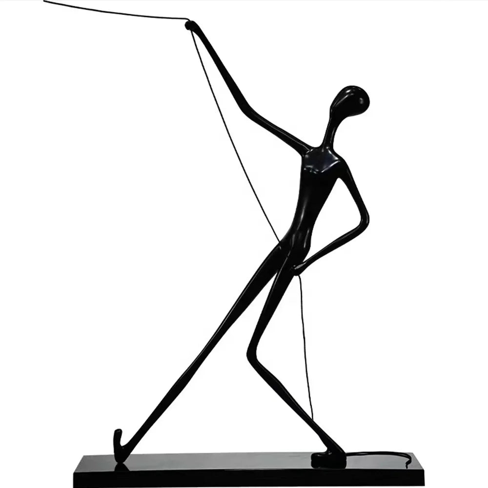 Cloud Flying Human Art Fiber Sculpture Floor Lamp chandelier